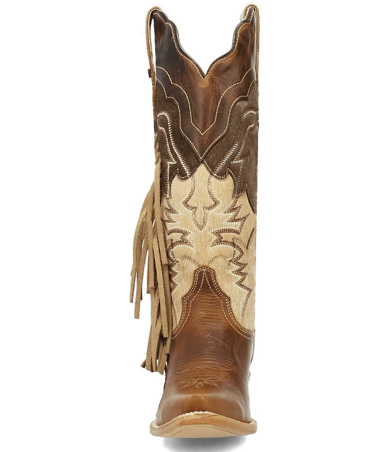 Dan Post Women's Dayla Leather Side Fringe Tall Western Boots