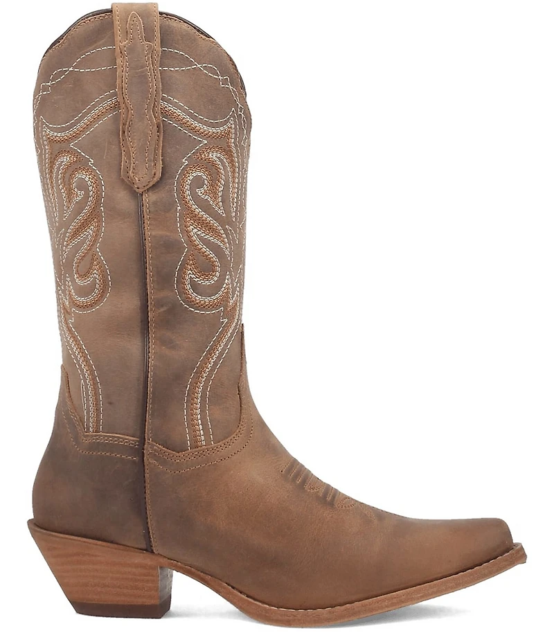 Dan Post Women's Karmel Leather Snip Toe Tall Western Boots