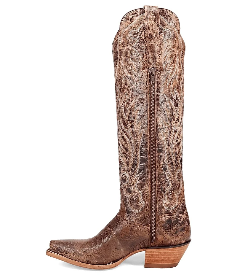 Dan Post Women's Rustc Ridge Leather Snip Toe Tall Western Boots