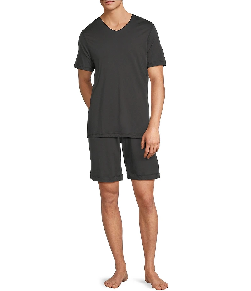 Daniel Buchler Peruvian 9#double; Inseam Pima Cotton Contrast Waistband Sleep Shorts