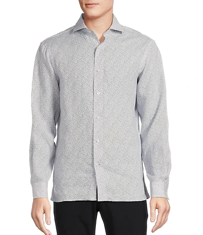 Daniel Cremieux Signature Label Albini Linen Floral Print Long Sleeve Woven Shirt