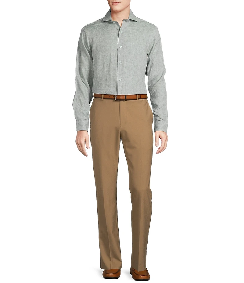 Daniel Cremieux Signature Label Albini Solid Linen Long Sleeve Woven Shirt