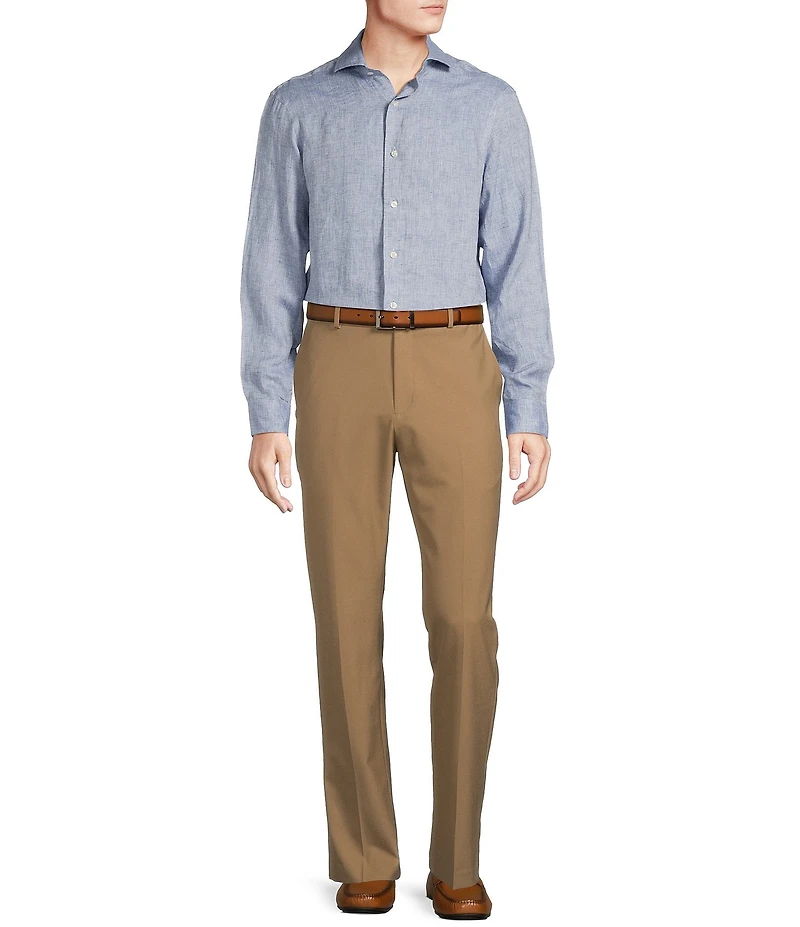 Daniel Cremieux Signature Label Albini Solid Linen Long Sleeve Woven Shirt