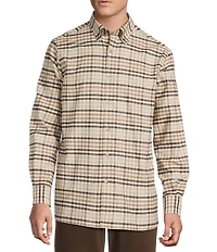 Daniel Cremieux Signature Label Check Cashmere Blend Long Sleeve Woven Shirt