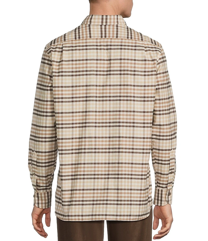 Daniel Cremieux Signature Label Check Cashmere Blend Long Sleeve Woven Shirt