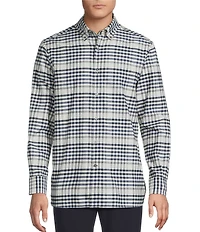 Daniel Cremieux Signature Label Check Cashmere Blend Long Sleeve Woven Shirt