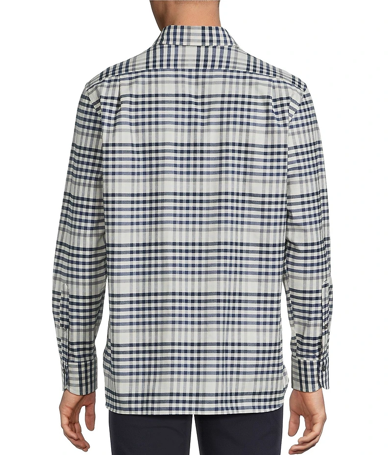 Daniel Cremieux Signature Label Check Cashmere Blend Long Sleeve Woven Shirt