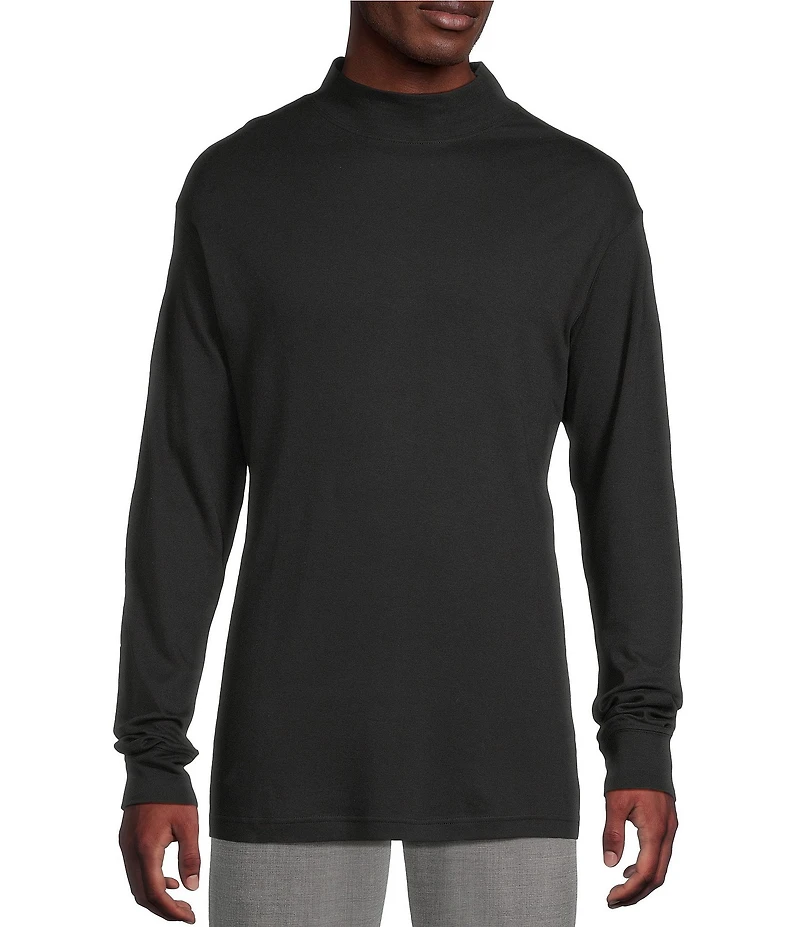 Daniel Cremieux Signature Label Cotton Mockneck Long Sleeve T-Shirt