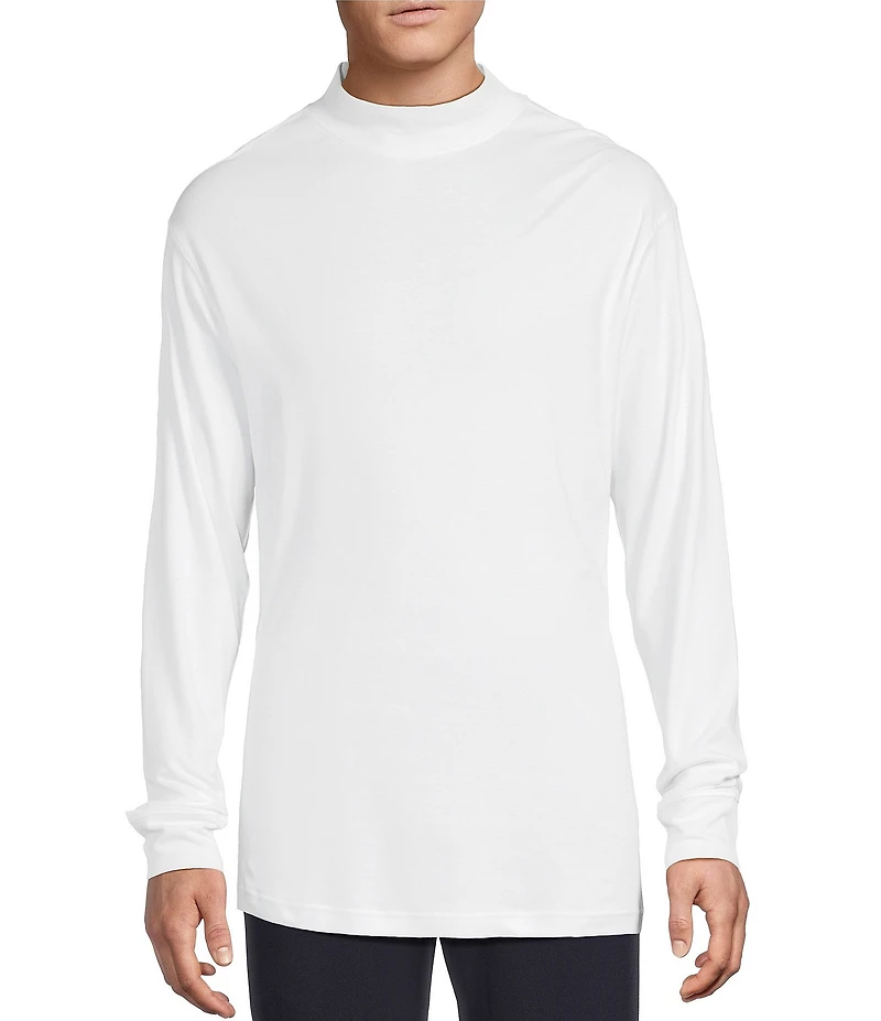 Daniel Cremieux Signature Label Cotton Mockneck Long Sleeve T-Shirt