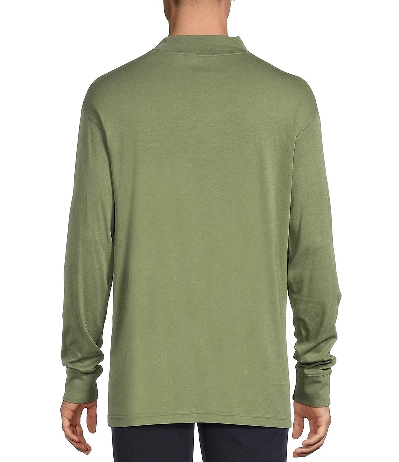 Daniel Cremieux Signature Label Cotton Mockneck Long Sleeve T-Shirt