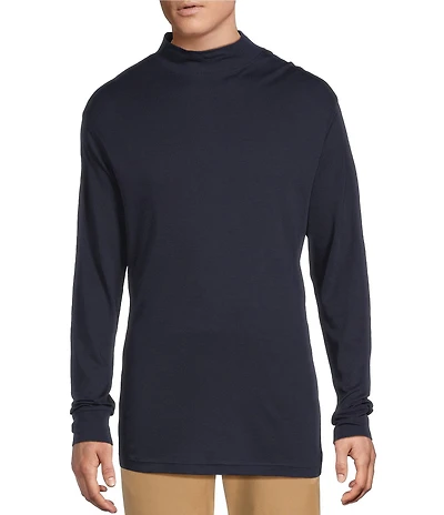 Daniel Cremieux Signature Label Cotton Mockneck Long Sleeve T-Shirt
