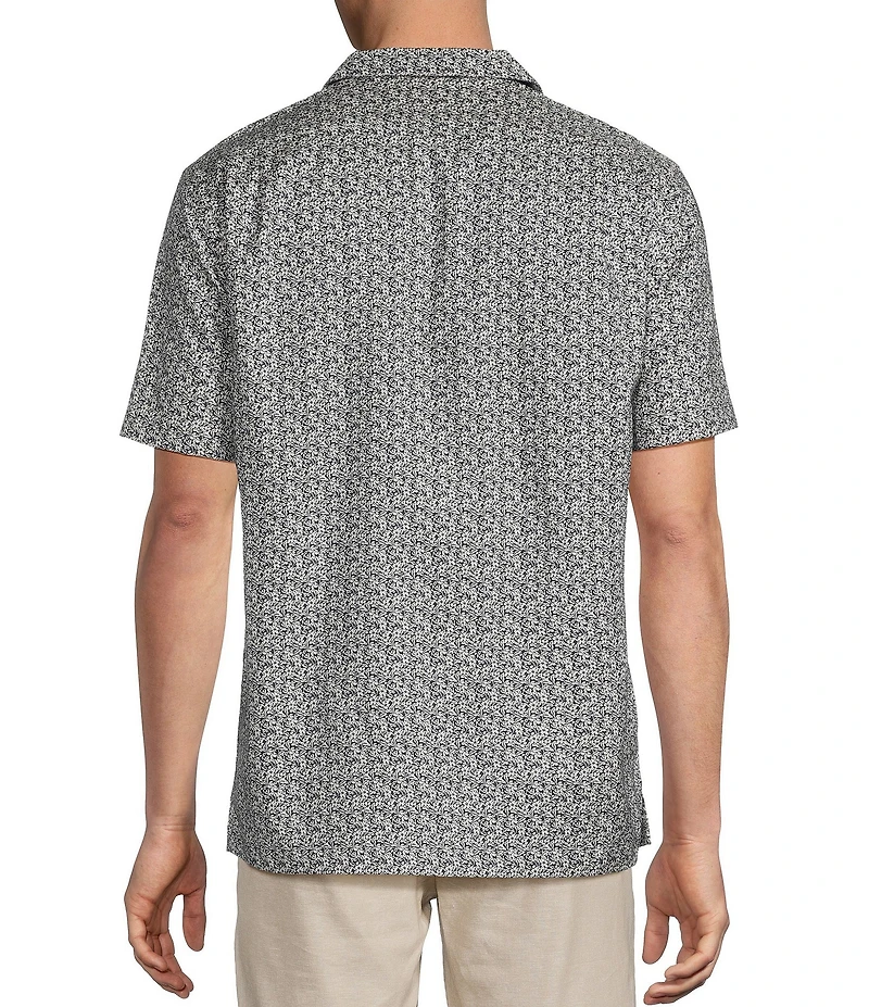 Daniel Cremieux Signature Label Dark Floral Print Short Sleeve Woven Camp Shirt