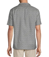 Daniel Cremieux Signature Label Dark Floral Print Short Sleeve Woven Camp Shirt