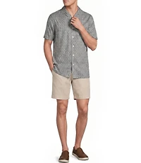 Daniel Cremieux Signature Label Dark Floral Print Short Sleeve Woven Camp Shirt