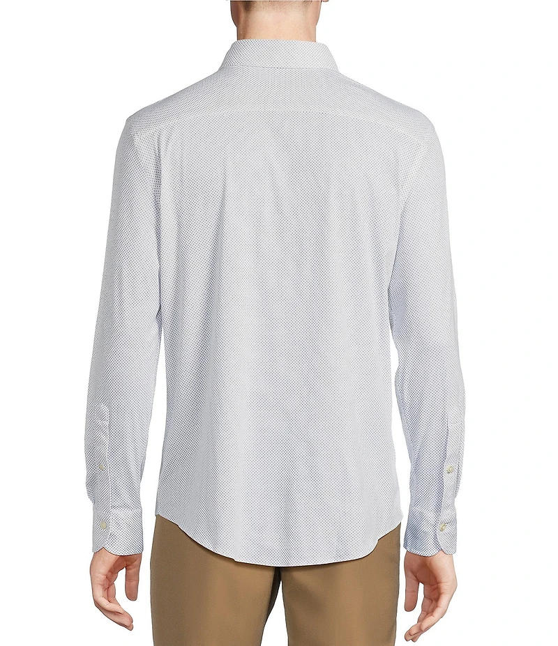 Daniel Cremieux Signature Label Diamond Print Luxe Stretch Long Sleeve Woven Shirt