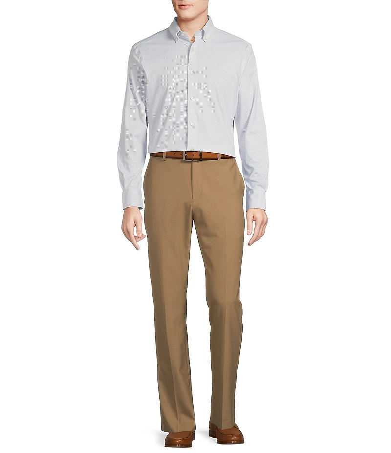 Daniel Cremieux Signature Label Diamond Print Luxe Stretch Long Sleeve Woven Shirt