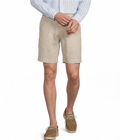 Daniel Cremieux Signature Label Flat Front Linen 8#double; Inseam Shorts