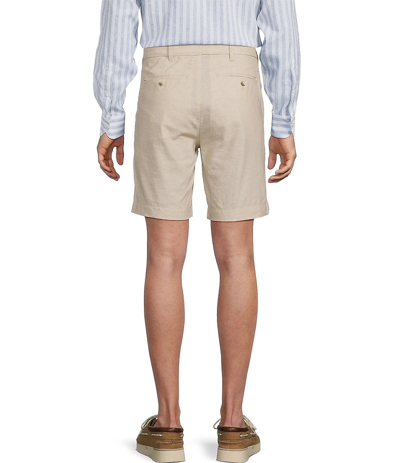 Daniel Cremieux Signature Label Flat Front Linen 8#double; Inseam Shorts