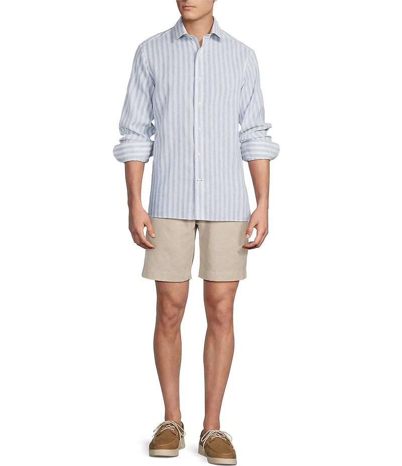 Daniel Cremieux Signature Label Flat Front Linen 8#double; Inseam Shorts