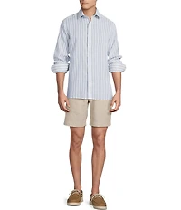 Daniel Cremieux Signature Label Flat Front Linen 8#double; Inseam Shorts