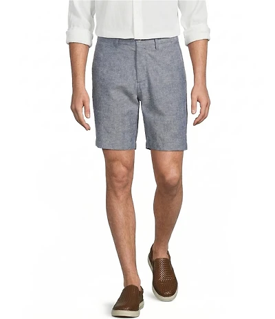 Daniel Cremieux Signature Label Flat Front Linen 8#double; Inseam Shorts