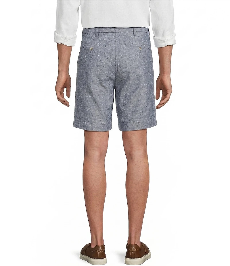 Daniel Cremieux Signature Label Flat Front Linen 8#double; Inseam Shorts