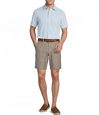 Daniel Cremieux Signature Label Flat Front Linen 8#double; Inseam Shorts