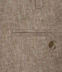 Daniel Cremieux Signature Label Flat Front Linen 8#double; Inseam Shorts