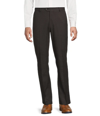 Daniel Cremieux Signature Label Flat Front Stretch Houndstooth Dress Pants