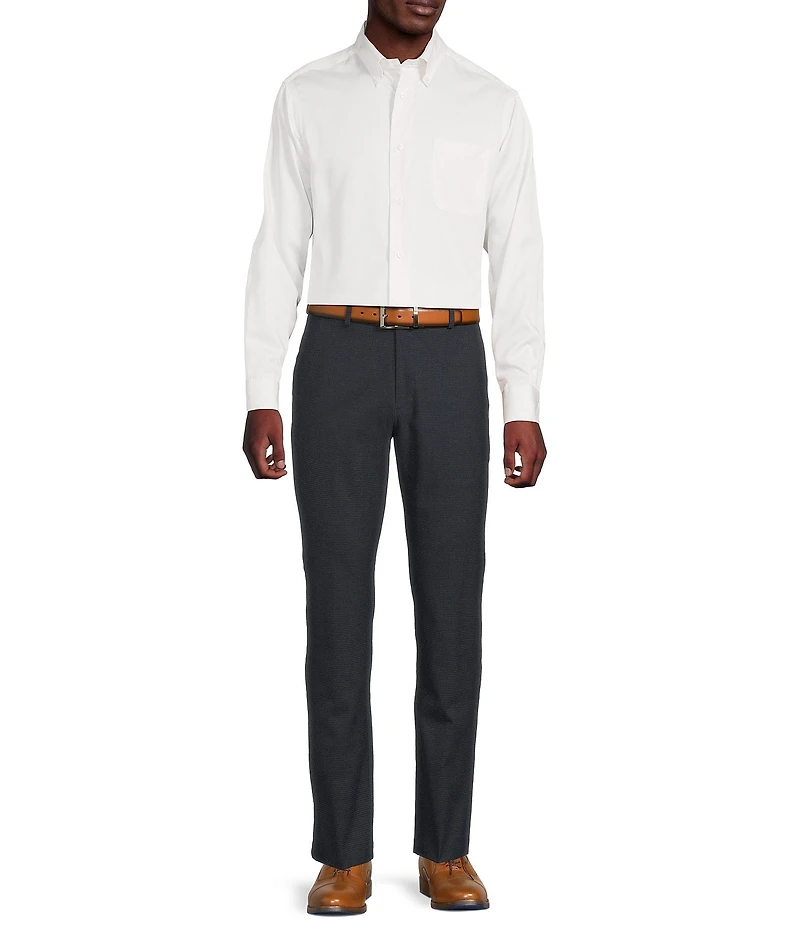 Daniel Cremieux Signature Label Flat Front Stretch Houndstooth Dress Pants