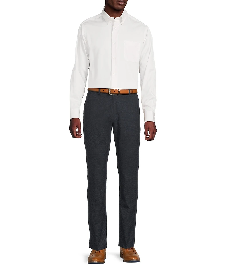 Daniel Cremieux Signature Label Flat Front Stretch Houndstooth Dress Pants