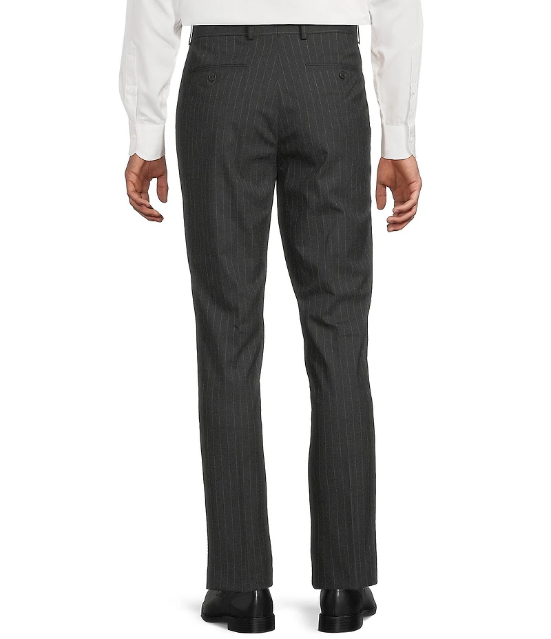 Daniel Cremieux Signature Label Flat Front Stretch Stripe Dress Pants
