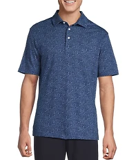 Daniel Cremieux Signature Label Floral Print Pique Jersey Short Sleeve Polo Shirt