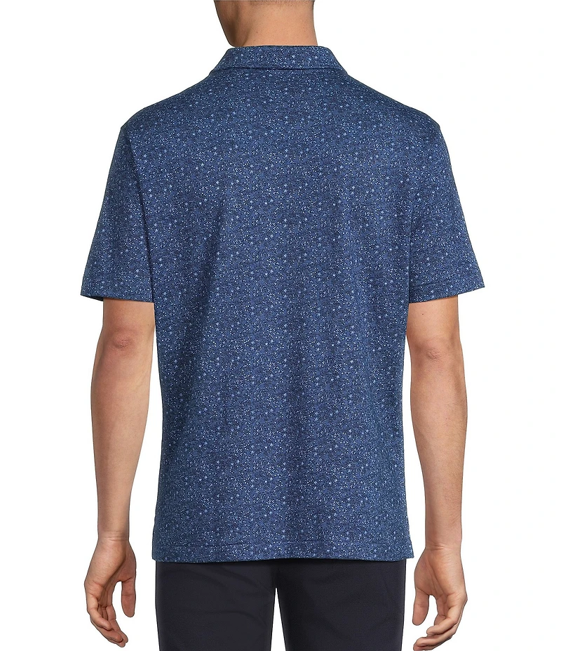 Daniel Cremieux Signature Label Floral Print Pique Jersey Short Sleeve Polo Shirt