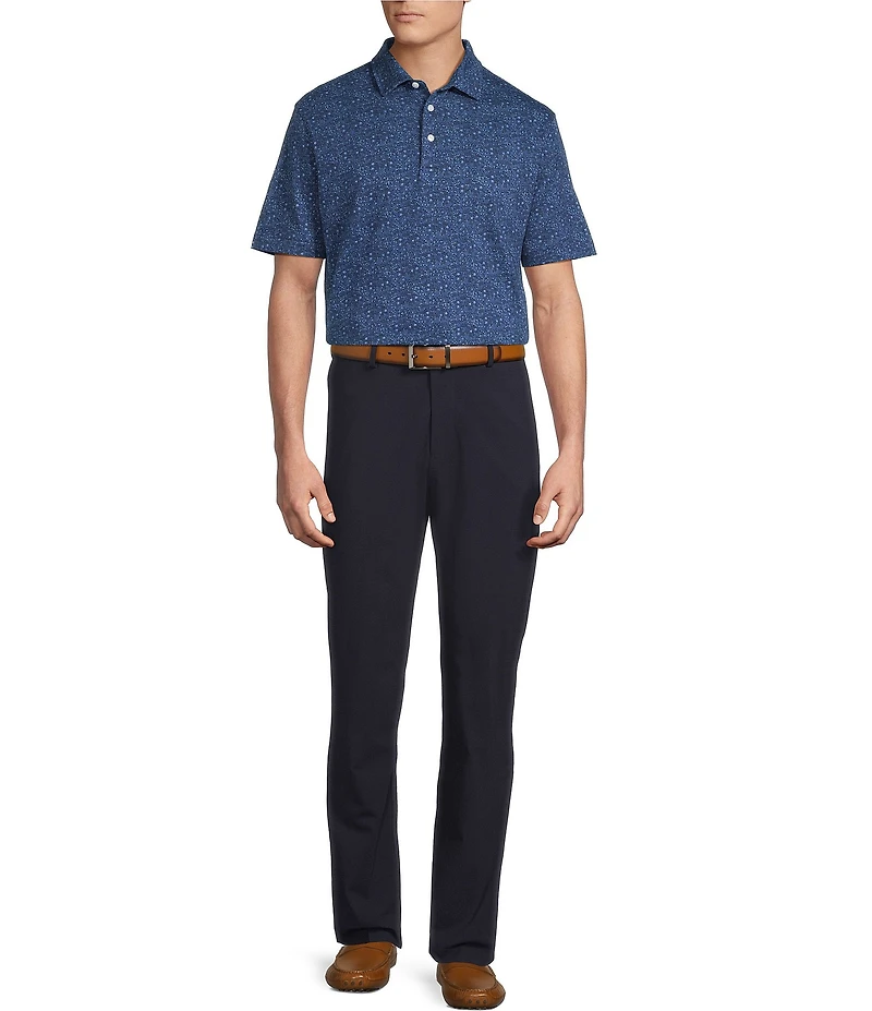 Daniel Cremieux Signature Label Floral Print Pique Jersey Short Sleeve Polo Shirt