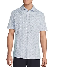 Daniel Cremieux Signature Label Floral Print Pique Jersey Short Sleeve Polo Shirt