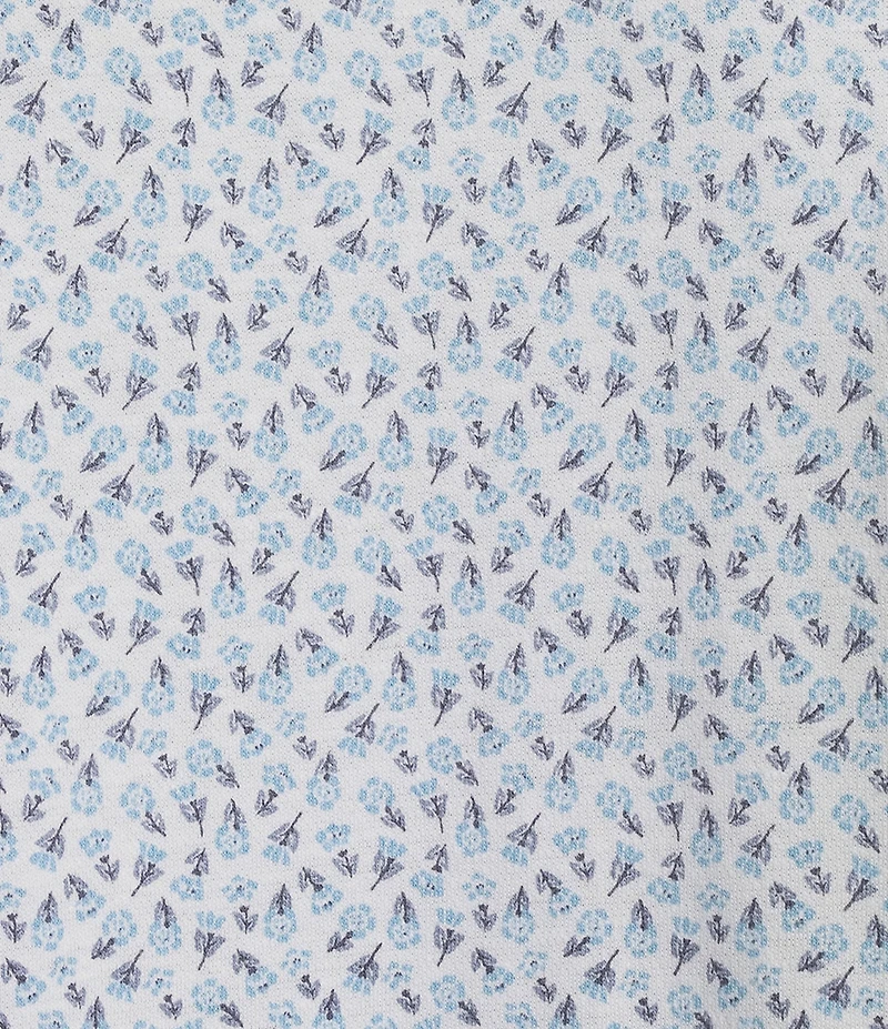 Daniel Cremieux Signature Label Floral Print Pique Jersey Short Sleeve Polo Shirt