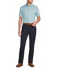 Daniel Cremieux Signature Label Floral Print Short Sleeve Coatfront Shirt