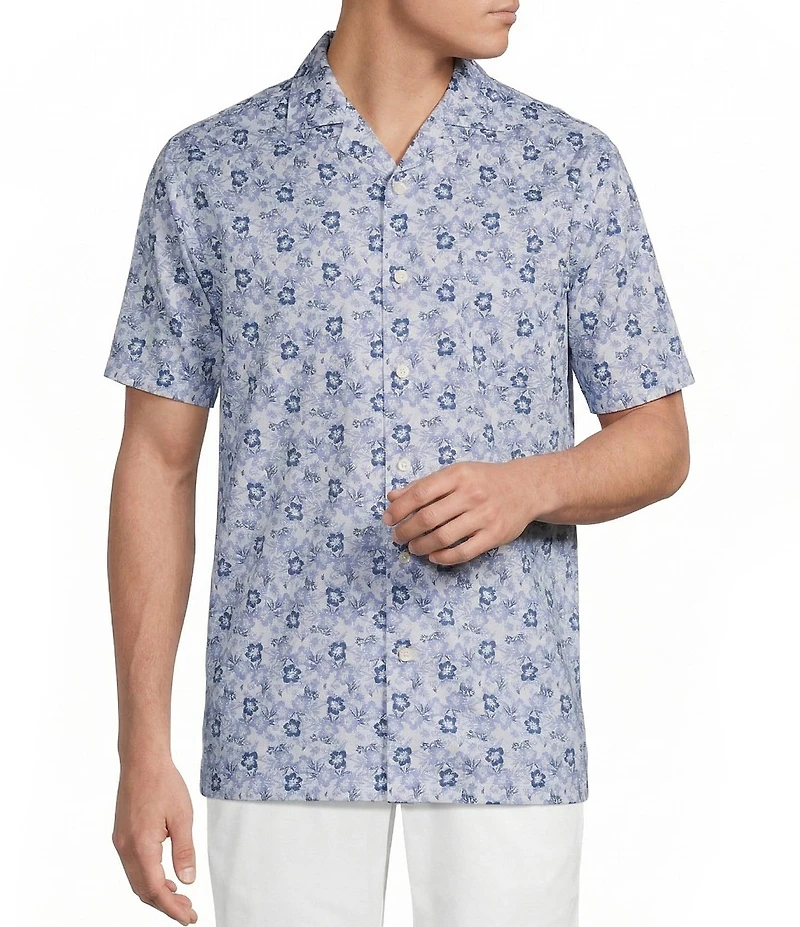 Daniel Cremieux Signature Label Floral Print Short Sleeve Woven Camp Shirt