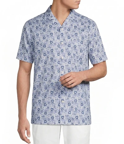 Daniel Cremieux Signature Label Floral Print Short Sleeve Woven Camp Shirt