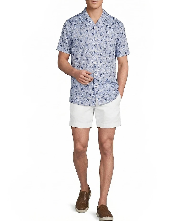 Daniel Cremieux Signature Label Floral Print Short Sleeve Woven Camp Shirt