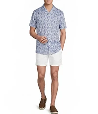 Daniel Cremieux Signature Label Floral Print Short Sleeve Woven Camp Shirt