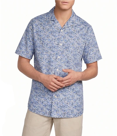 Daniel Cremieux Signature Label Floral Print Short Sleeve Woven Camp Shirt