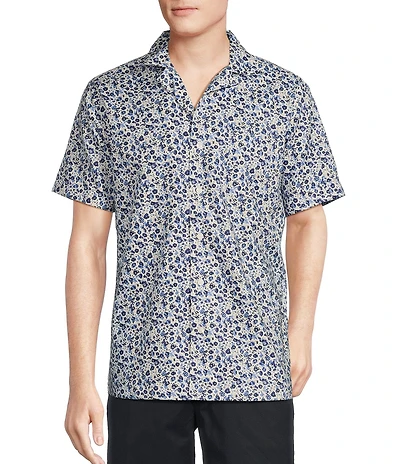 Daniel Cremieux Signature Label Mini Floral Print Short Sleeve Woven Camp Shirt