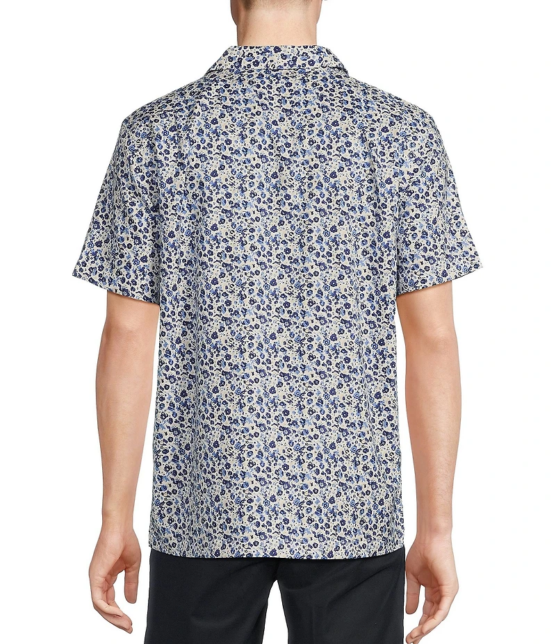 Daniel Cremieux Signature Label Mini Floral Print Short Sleeve Woven Camp Shirt