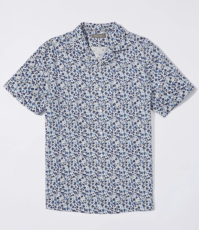 Daniel Cremieux Signature Label Mini Floral Print Short Sleeve Woven Camp Shirt