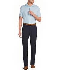 Daniel Cremieux Signature Label Floral Printed Jersey Jacquard Short Sleeve Button Front Shirt