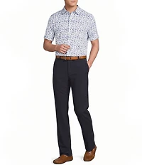 Daniel Cremieux Signature Label Floral Printed Short Sleeve Coatfront Shirt