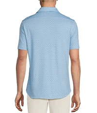 Daniel Cremieux Signature Label Geo Printed Jersey Jacquard Short Sleeve Button Front Shirt