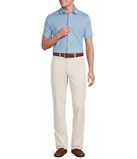 Daniel Cremieux Signature Label Geo Printed Jersey Jacquard Short Sleeve Button Front Shirt